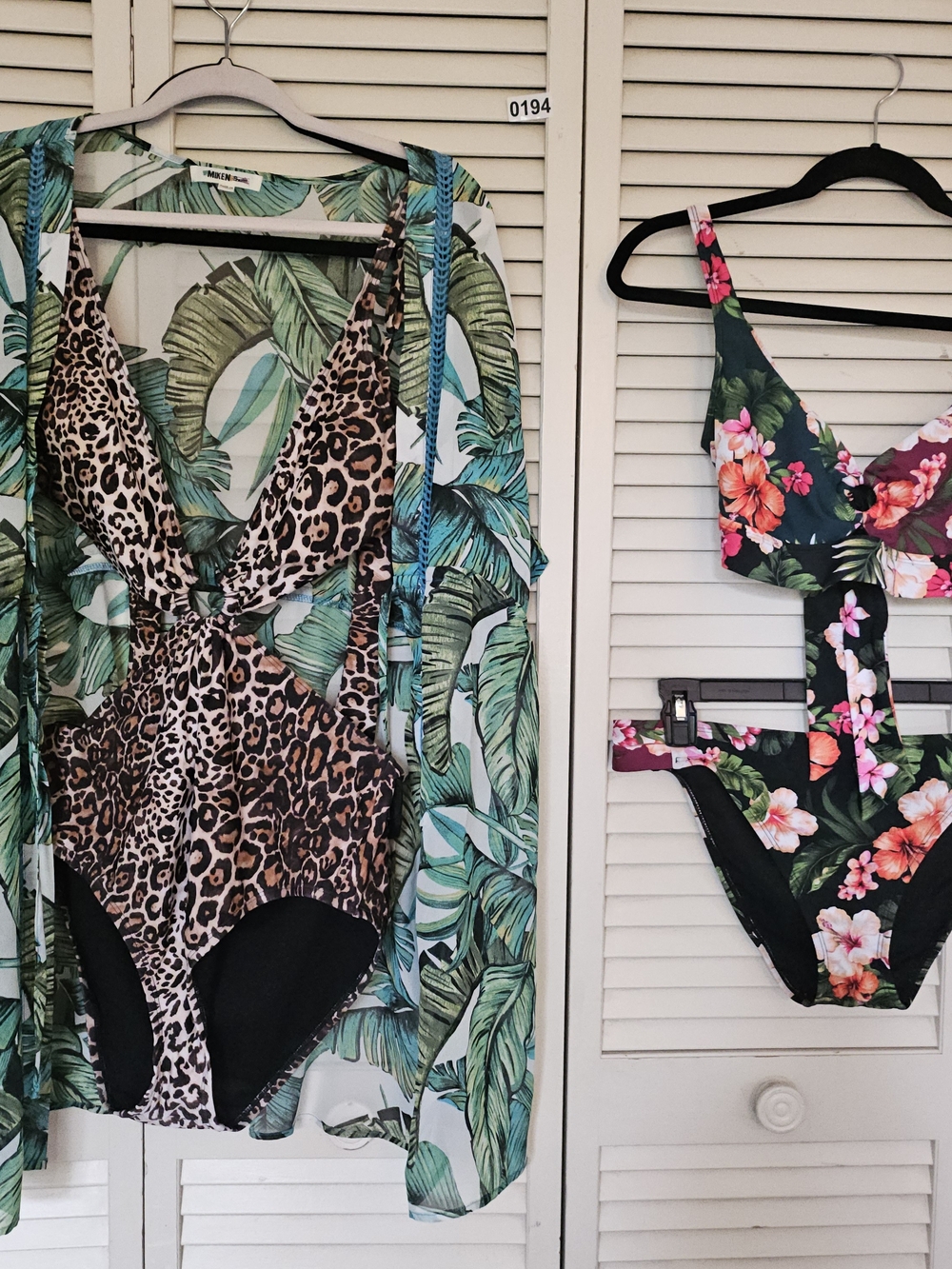 Bar III Leopard Print Cutout One-Piece Swimsuit, Tropical Flower Bikini, 194